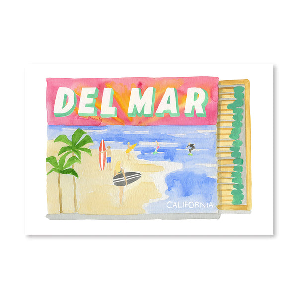 Del Mar Matchbook Illustration Print