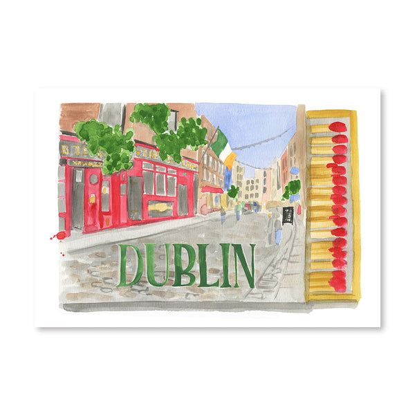 Dublin Matchbook Illustration Print