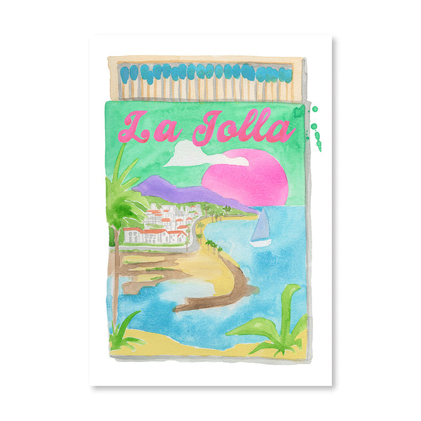 La Jolla Matchbook Illustration Print