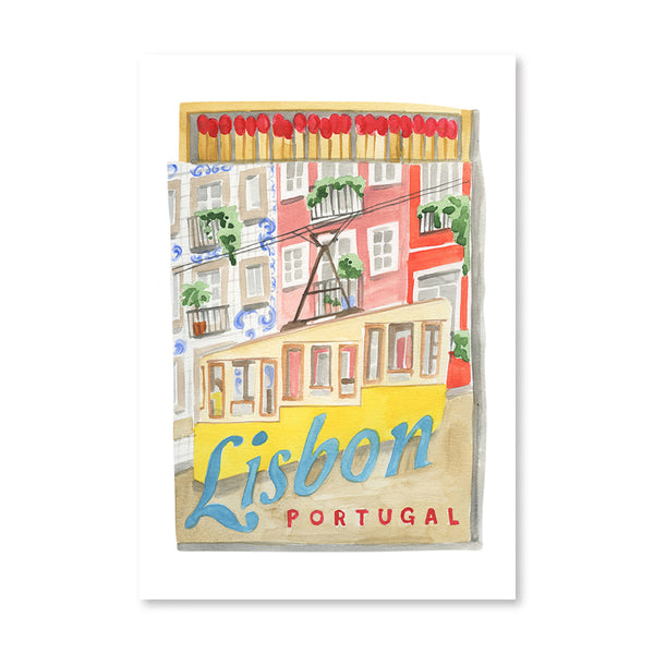 Lisbon Matchbook Illustration Print