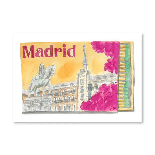 Madrid Matchbook Illustration Print