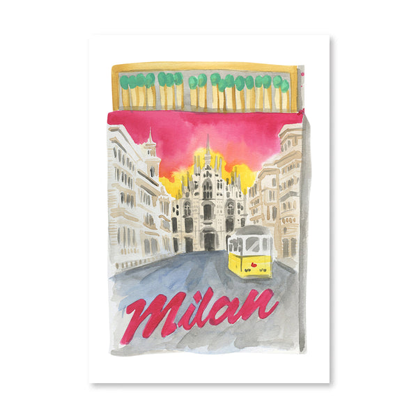 Milan Matchbook Illustration Print