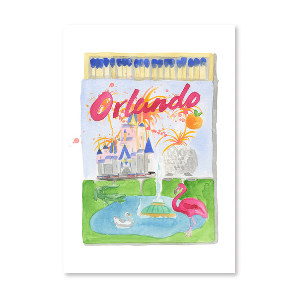 Orlando Matchbook Illustration Print