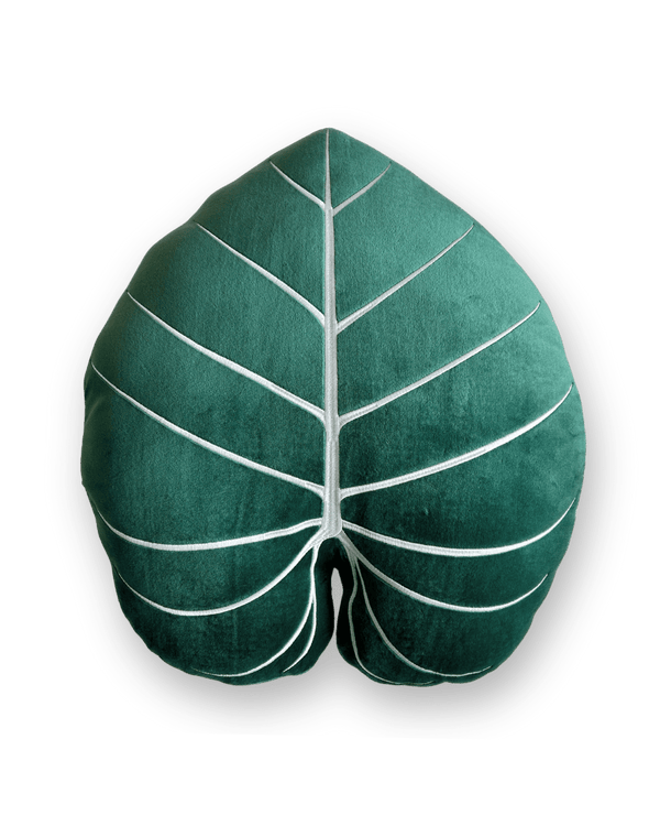 Philodendron Gloriosum Pillow - Forest Green