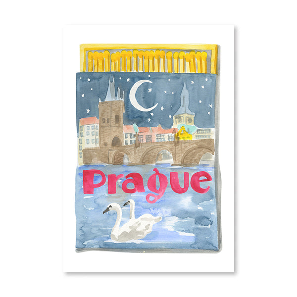 Prague Matchbook Illustration Print