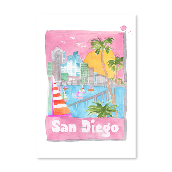 San Diego Matchbook Illustration Print