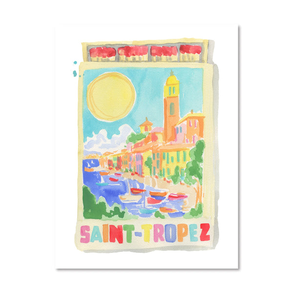 St. Tropez Matchbook Illustration Print