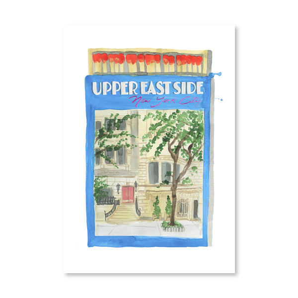 Upper East Side NYC Matchbook Illustration Print