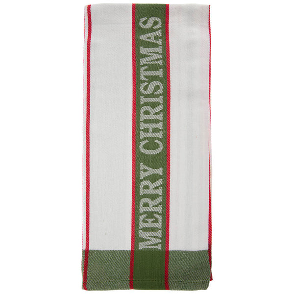 Merry Christmas Striped Kitchen Towel
