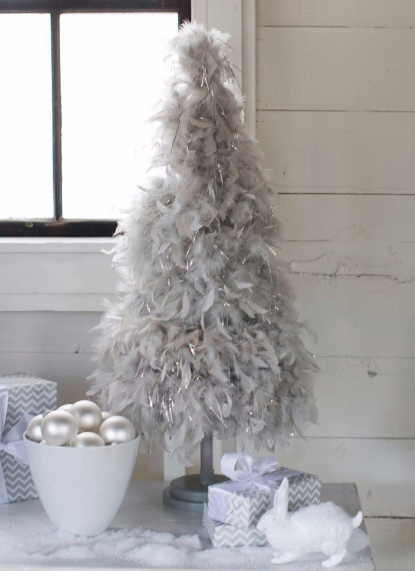 Plush Feather Christmas Tree