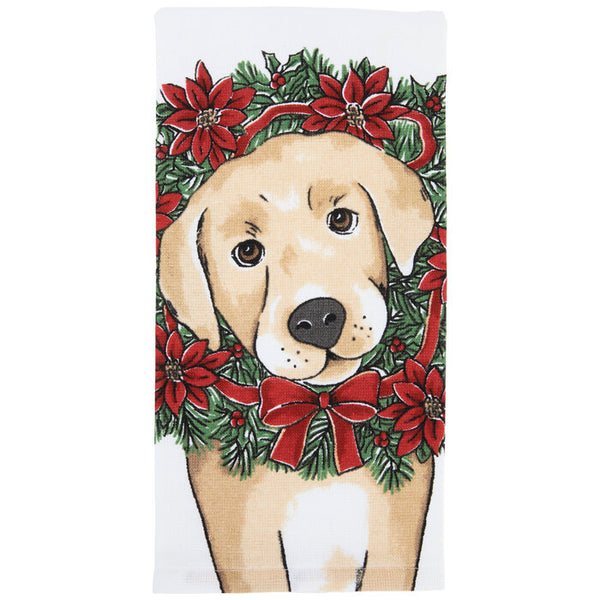 Doggy & Wreath Kitchen Towel