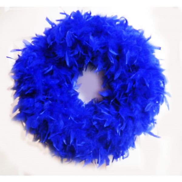 Royal Blue Feather Wreath